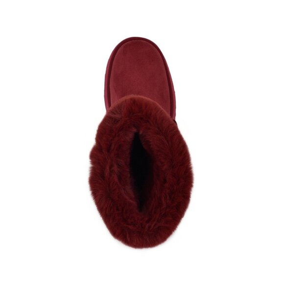 Guess Womens Denla Cold Weather Faux Fur Cozy Booties Dark Red Size 6M NIB - Picture 3 of 4